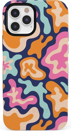 Vista 32 de Casely Funda para iPhone 12 Pro Max Always Vibing Retro Diseño protector audaz Diseño compatible con MagSafe