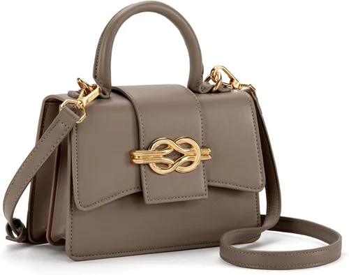 Vista 13 de Milan Chiva Monederos pequeños con asa superior para mujer, mini bolso cruzado, elegante bolso cuadrado