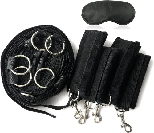 Vista 2 de Bandas de resistencia sexual para mujeres, cinturones de sujeción para muñecas y tobillos, sujeción de cama para cama tamaño Queen King debajo