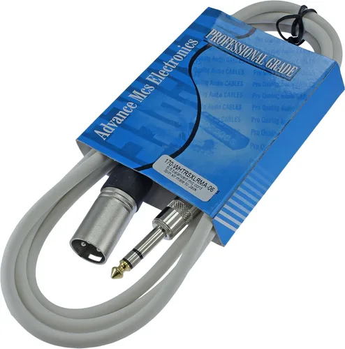 Vista 4 de Cable Patch de Audio Pro XLR macho TRS de 1/4 pulgadas a 3 pines equilibrado y blindado (3 pies de largo, azul)