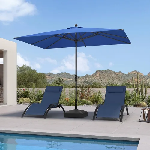 Vista 82 de PURPLE LEAF - Sombrilla de patio rectangular de 6' x 4', sombrilla de mesa para exteriores con marco de aluminio, sombrilla de mercado, sombrilla