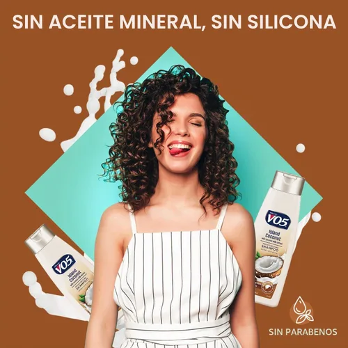 Vista 5 de VO5 Champú hidratante – 12.5 onzas líquidas – Cabello de hojas de coco de isla con aspecto vibrante y hermoso, color blanco