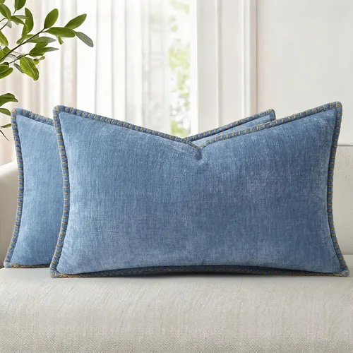 Vista 40 de decorUhome Juego de 2 fundas de almohada de felpilla suave y acogedora de otoño de 12 x 12 pulgadas, fundas decorativas modernas de terciopelo Aqua