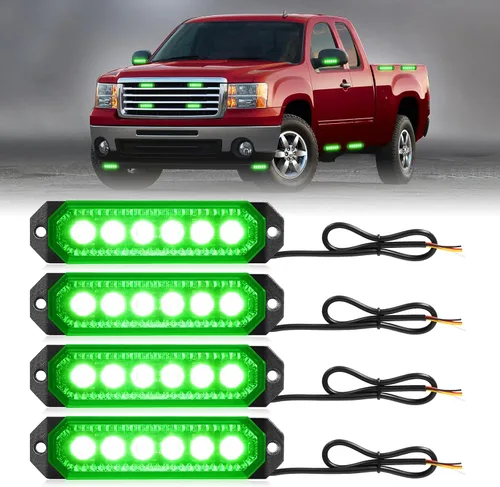Vista 18 de HLauto Luces Estroboscópicas de Rejilla de Emergencia 406T: 4 Piezas de 6 LED con Función de Sincronización, Luz Intermitente de Advertencia de Ámbar