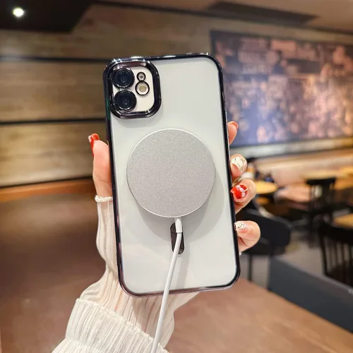 Vista 3 de Funda para iPhone 11 Pro [compatible con MagSafe] con protector de lente de cámara, ligera y chapada de lujo, a prueba de golpes, resistente funda