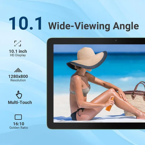 Vista 5 de DigiLand Tablet 2025, tableta Android de 10.1 pulgadas con procesador Octa-core 10 GB de RAM 64 GB ROM HD IPS pantalla táctil, 6000 mAh, BT 5.0
