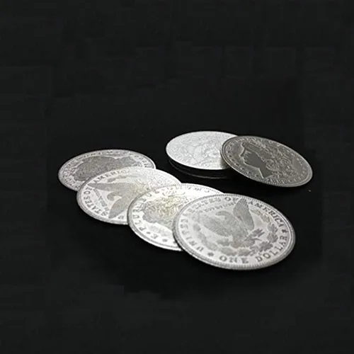 Vista 3 de Enjoyer Palming Coins(Morgan Version) Trucos de magia Moneda Magia Gimmick Mago Accesorios Accesorios de escenario, 10 unids/lote