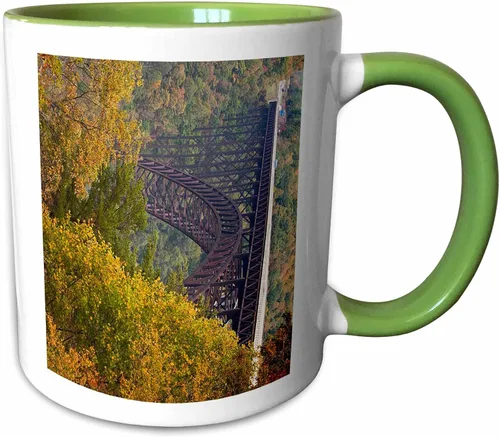 Vista 7 de 3dRose Danita Delimont – Puentes – WV New River Gorge Nacional Río Puente – us49 wbi0062 – Walter Bibikow – Tazas, Negro/Blanco