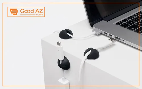Vista 2 de Organizador de clips de cable para cables, sistema de gestión de cables autoadhesivo, para cargar cables de auriculares de red USB, para automóvil