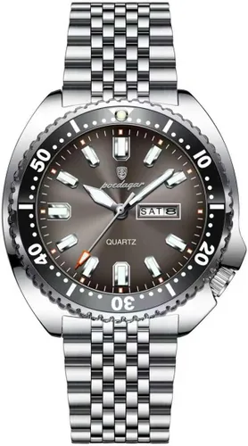 Vista 14 de Hombres de negocios reloj fecha semana impermeable luminoso hombre de lujo reloj de pulsera deportes acero inoxidable hombres moda cuarzo relojes