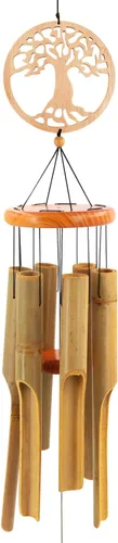 Vista 8 de Campanas de viento de bambú para exteriores, Campanas de viento de madera con melodía de tono profundo, Campana de viento Zen clásica de 30