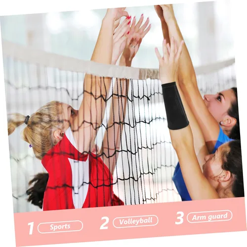 Vista 6 de Yardwe 1 par de almohadillas elásticas para brazos de voleibol, protector deportivo para alivio y diseño transpirable para un uso cómodo