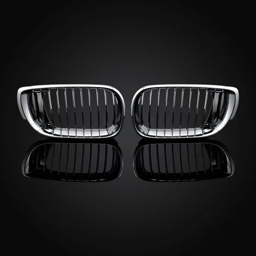 Vista 16 de Izquierda Derecha Rejillas frontales de capó de fibra de carbono compatibles con BMW E46 325Ci 330Ci Coupé Convertible 2003-2006