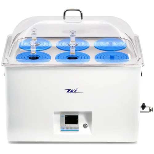 Vista 9 de ZKI Baño de Agua de Laboratorio de 20L, Baño de Agua Termostático de Laboratorio de 1500W, Precisión de ±0.2°C y Resolución de 0.1°C, 14 Módulos
