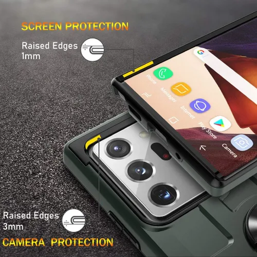 Vista 6 de Jeylly Funda para Galaxy Note 20 Ultra 5G, con [paquete de 2] protector de pantalla suave y [2 unidades] protector de lente de cámara, carcasa