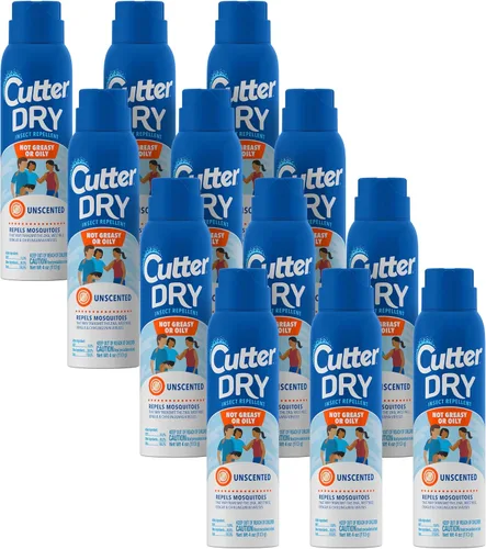 Vista 12 de Cutter repelente de insectos en seco, repelente de mosquitos, no graso ni aceitoso, 10% DEET, 4 onzas (aerosol en spray)