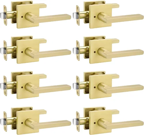 Vista 42 de Goldenwarm Manijas de puerta de oro cepillado para interiores, manijas