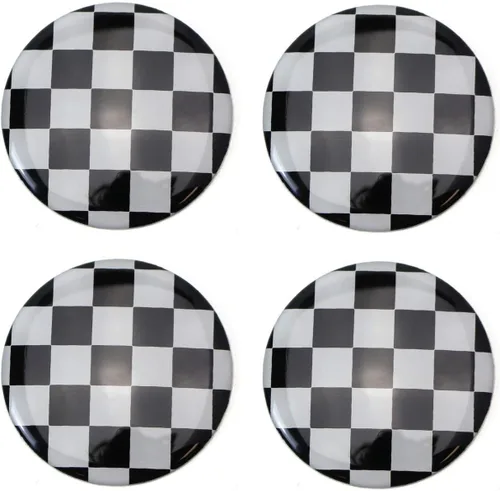 Vista 2 de Tapas para centro de rueda iJDMTOY (4) para MINI Cooper R50 R51 R52 R53 R55 R56 R57 R58 R59 R60 R61 F55 F56, etc., Negro/Blanco