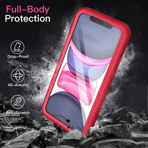 Vista 4 de JETech Funda para iPhone 11 de 6.1 pulgadas con protector de pantalla integrado antiarañazos, cuerpo completo de 360 grados, cubierta de teléfono