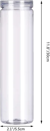 Vista 2 de 3 tarros de plástico transparente para almacenamiento de alimentos con tapa, recipientes de plástico para pasta de espaguetis con tapas de rosca