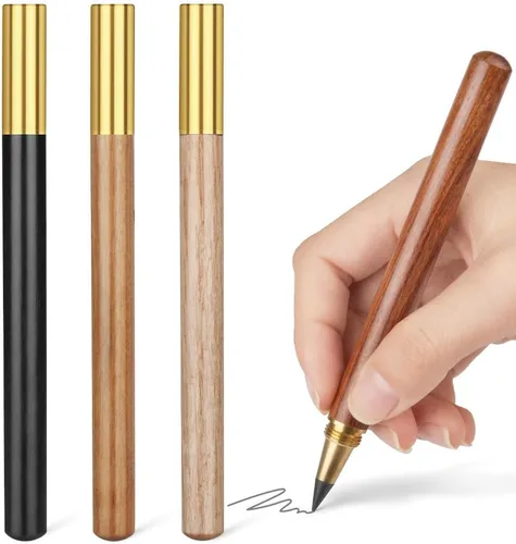 Vista 8 de HOTUT Lápiz infinito, 10 lápices sin tinta Forever con 10 puntas reemplazables y borradores adicionales, lápices sin afilar para estudiantes para 10