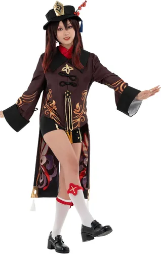 Vista 3 de Cosplayfm Disfraz de anime para mujer traje tradicional chino para cosplay Hu Tao