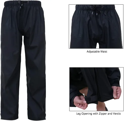 Vista 4 de KYBKDYY Trajes de lluvia para hombre, impermeable, para el trabajo, ligero, para lluvia