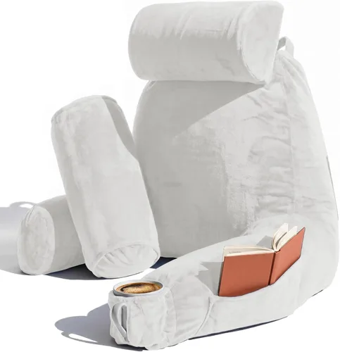 Vista 56 de Nestl Almohada de lectura para niños y adolescentes con espuma viscoelástica triturada, almohadas de respaldo para leer, ver y jugar, uso