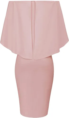 Vista 4 de GRACE KARIN Vestido midi delgado con hombros descubiertos para mujer