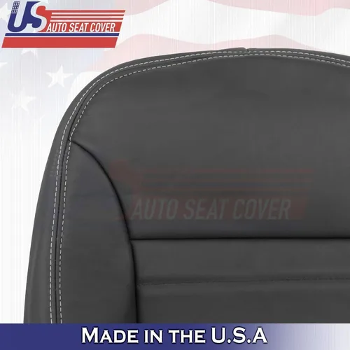 Vista 5 de 2011 2012 compatible con Dodge Charger SXT Front Driver Top & Bottom Cubiertas de cuero negro