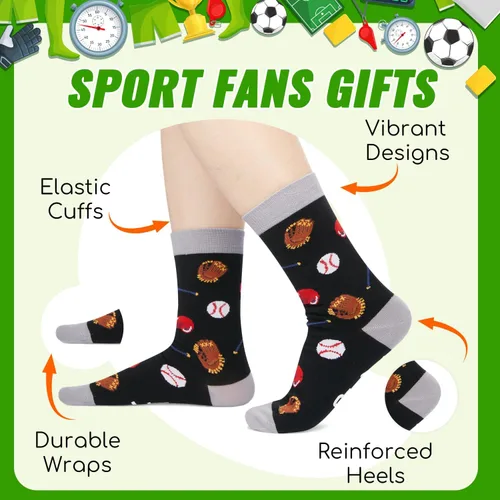 Vista 3 de Zmart Gifts for Sports Lovers - Running Yoga Dance Skater Fishing Gifts, Funny Socks