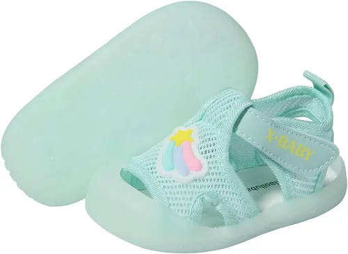 Vista 4 de Sandalias de verano para bebé, malla transpirable, suela de goma, antideslizantes, zapatos para exteriores para niños y niñas de 9 a 30 meses