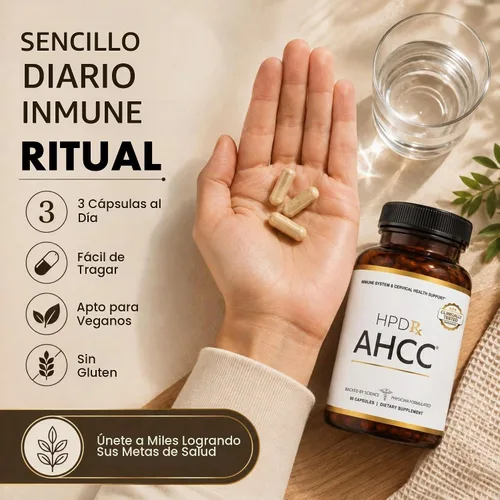 Vista 5 de HPD Rx Premium AHCC y hongo Shiitake 1100 mg Suministro para 30 días, 1 paquete