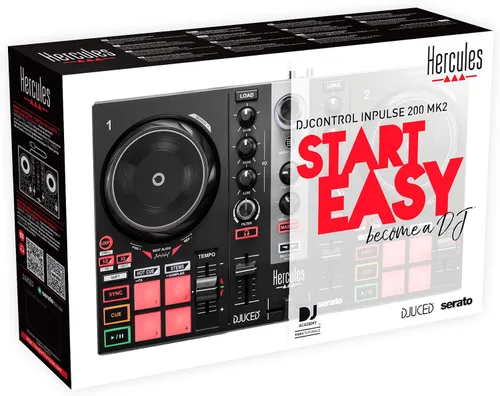 Vista 3 de Hercules DJControl Inpulse 200 MK2 - Controlador compacto para DJ con guías de luz LED, funciones mejoradas y compatibilidad con el software DJUCED