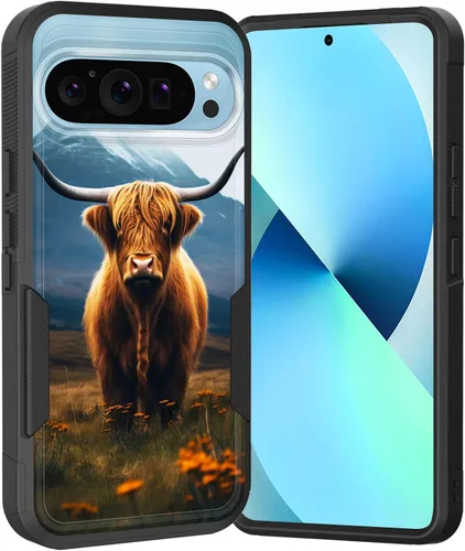 Vista 87 de Funda para Pixel 6A, Híbrida de Doble Capa de Servicio Pesado Resistente a Prueba de Golpes PC Duro + Funda Protectora de Silicona Suave para Google