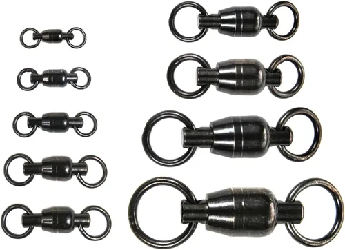 Vista 2 de Billfisher Rodamientos giratorios de acero inoxidable Acabado negro níquel resistente Acero inoxidable duradero Accesorios de pesca