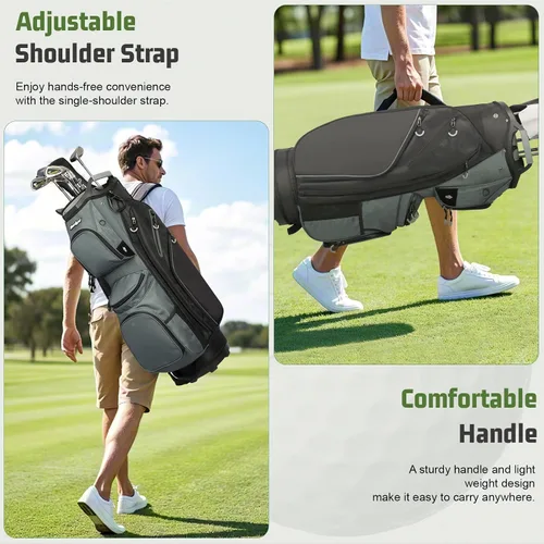 Vista 5 de Golf Cart Bag 15 Way Organizer Divider Top Golf Club Cart Bag for Men Women with Cooler, Handles and Rain Cover