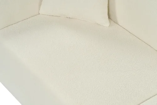 Vista 9 de Sofá de 3 asientos de 87 pulgadas con asientos de felpa, sofá tapizado curvado escultórico contemporáneo con marco duradero, tapicería de lujo
