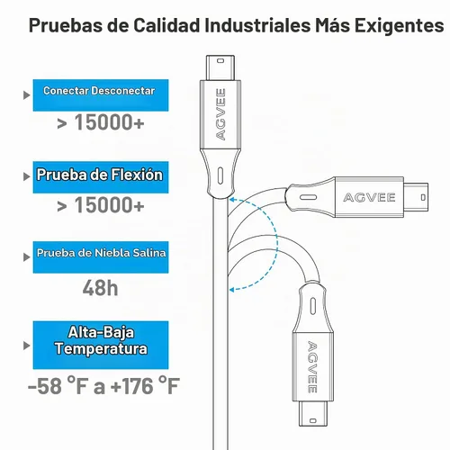 Vista 6 de AGVEE Cable Mini USB de 3.3 pies, USB A duradero a Mini-B de datos y Negro