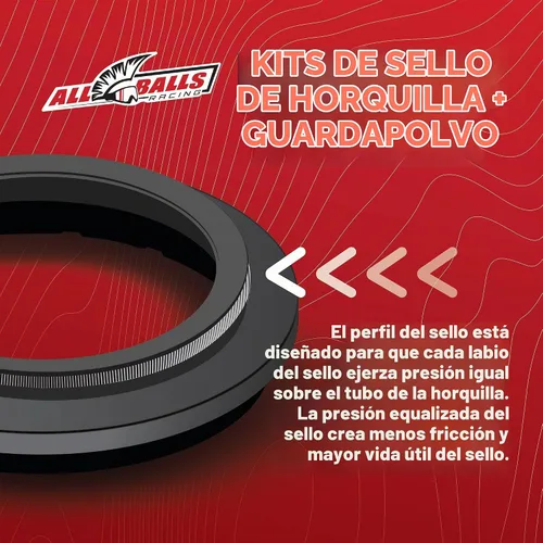 Vista 3 de All Balls Racing 56-143 Kit de retenes de horquilla y polvo