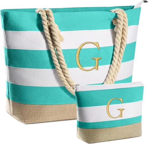 Vista 127 de YOOLIFE Bolsas de playa para mujer, bolsa de lona de viaje, bolsa impermeable para piscina, artículos esenciales de viaje, regalos para mujeres