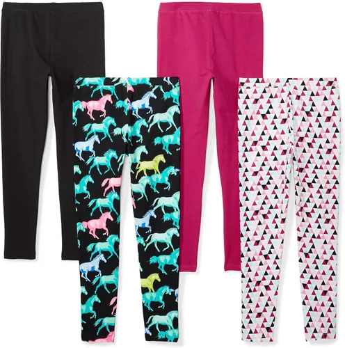 Vista 2 de Tienda Essentials - Leggings para niñas y niñas pequeñas (antes Spotted Zebra), paquete múltiple