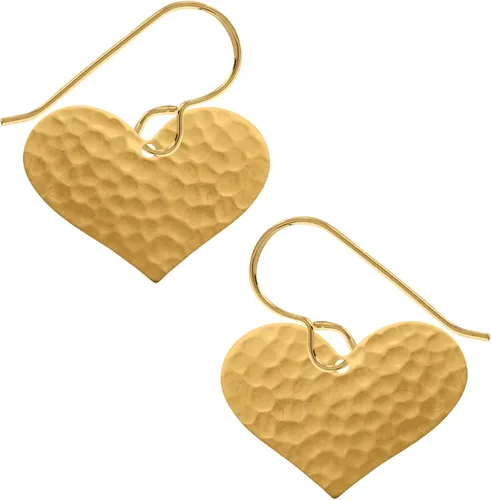 Vista 6 de Aretes colgantes grandes con disco circular martillado en plata, oro u oro rosa