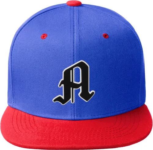 Vista 345 de Daxton Gorra clásica con visera de billete plano con letras del alfabeto inglés antiguo de la A a la Z
