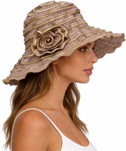 Vista 8 de FORBUSITE Sombreros de sol plegables vintage para mujer, para playa, jardín, viajes, protección UV