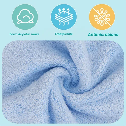 Vista 2 de HOMEXCEL Paquete de 12 paños de microfibra de vellón coral suave para bebé Azul
