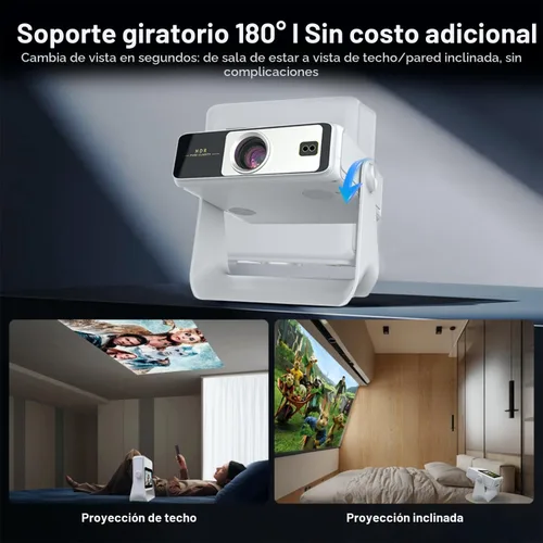 Vista 9 de Proyector con soporte 4K con WiFi y Bluetooth, Proyector inteligente portátil al aire con pantalla táctil, enfoque automático y control táctil