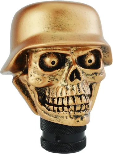 Vista 7 de Pomo de palanca de cambios de vehículo de resina con diseño de calavera para la mayoría de vehículos manuales (negro)