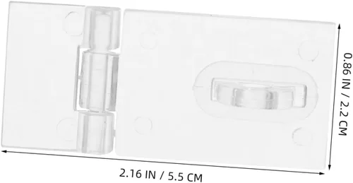 Vista 2 de ULTECHNOVO Mini bisagras de bloqueo de acrílico, 10 piezas de bisagras de acrílico transparente con cierre de bisagra de plástico con hebilla