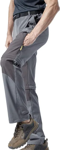 Vista 4 de Mr.Stream Men's Walking Windproof Breathable Camping Quick Drying Outdoor Convertible Hiking Pants